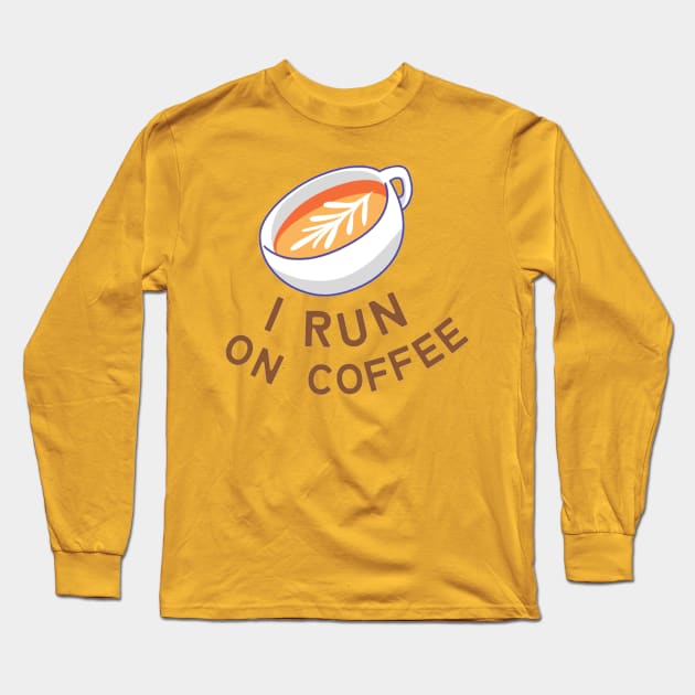 I Run on Coffee Long Sleeve T-Shirt by applebubble